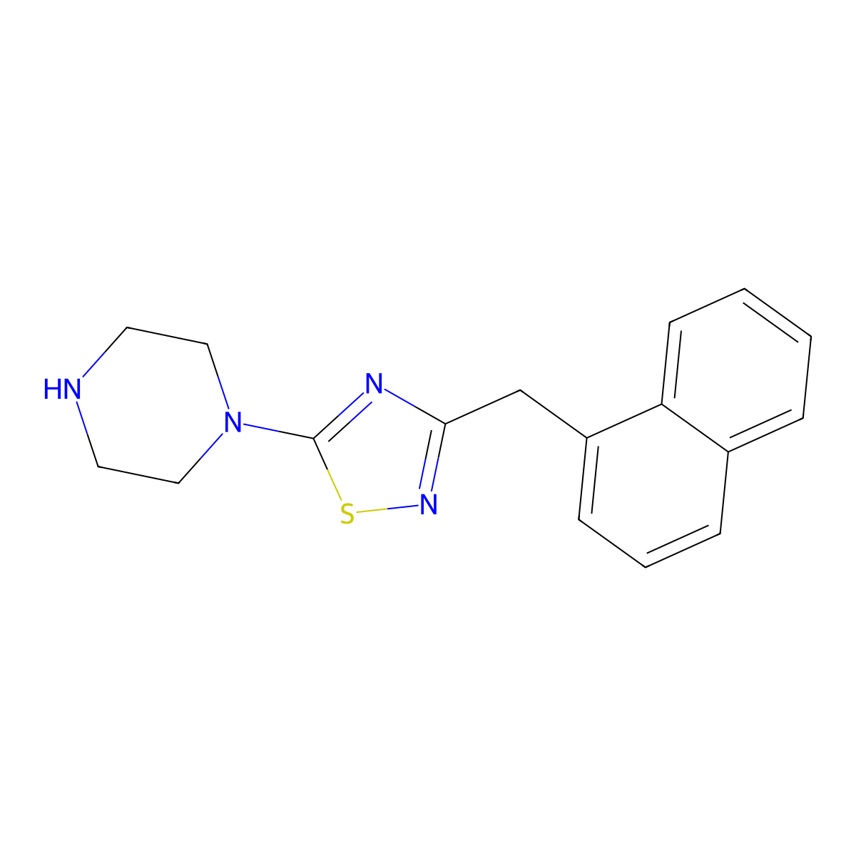 1-[3-(Naphthalen-1-ylmethyl)-1,2,4-thiadiazol-5-yl]piperazine molecular structure, CAS 1858252-24-0