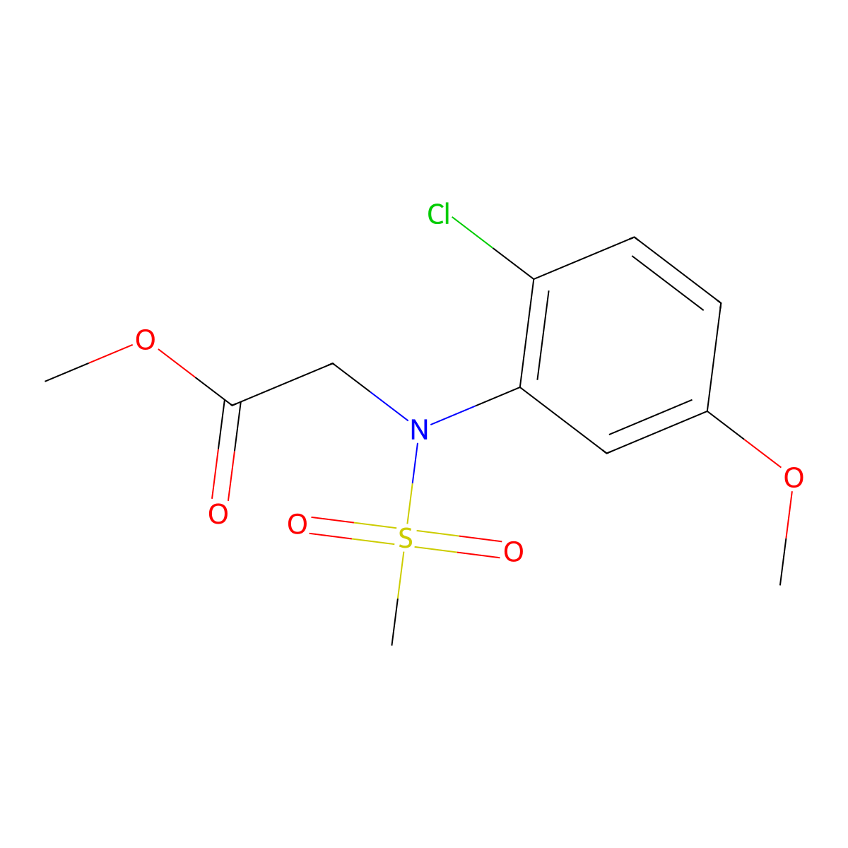 Methyl N-(2-chloro-5-methoxyphenyl)-N-(methylsulfonyl)glycinate molecular structure, CAS 1858254-93-9
