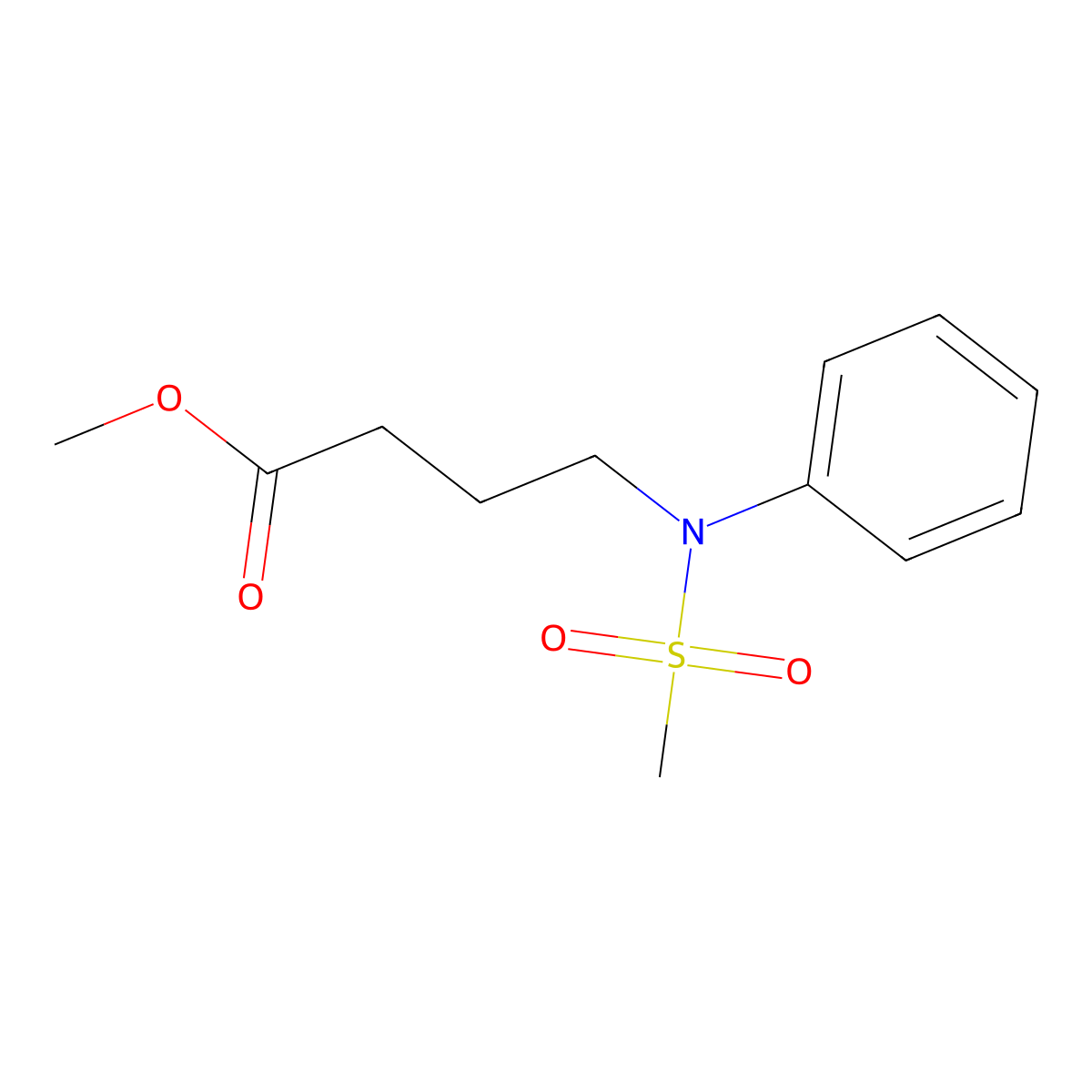 Methyl 4-[(methylsulfonyl)(phenyl)amino]butanoate molecular structure, CAS 1858255-01-2
