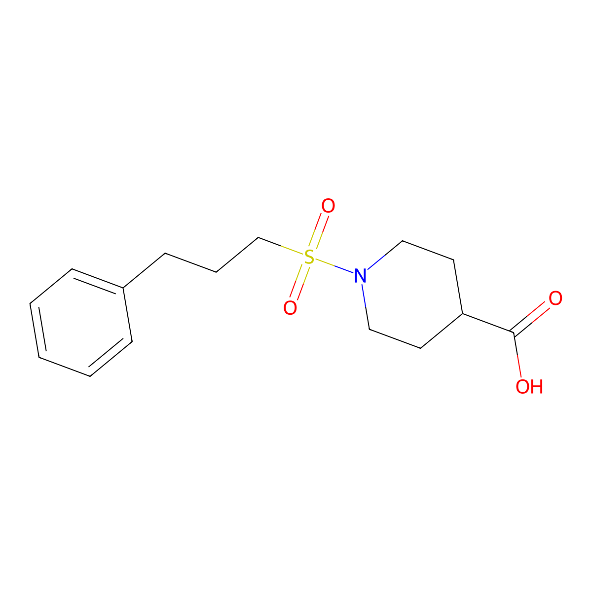 1-[(3-Phenylpropyl)sulfonyl]piperidine-4-carboxylic acid molecular structure, CAS 1858255-04-5