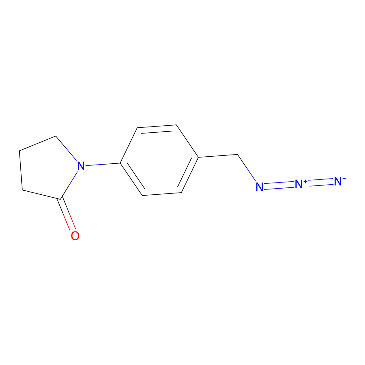 1-[4-(Azidomethyl)phenyl]pyrrolidin-2-one molecular structure, CAS 1858255-16-9
