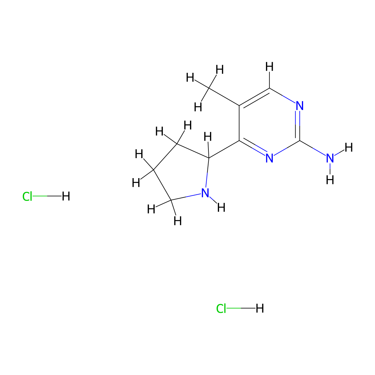 5-Methyl-4-pyrrolidin-2-ylpyrimidin-2-amine dihydrochloride molecular structure, CAS 1858255-28-3
