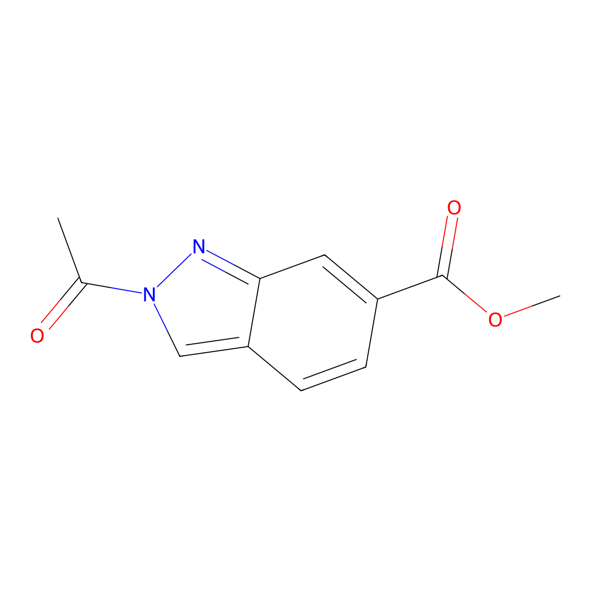 methyl 2-acetyl-2H-indazole-6-carboxylate molecular structure, CAS 1858255-36-3