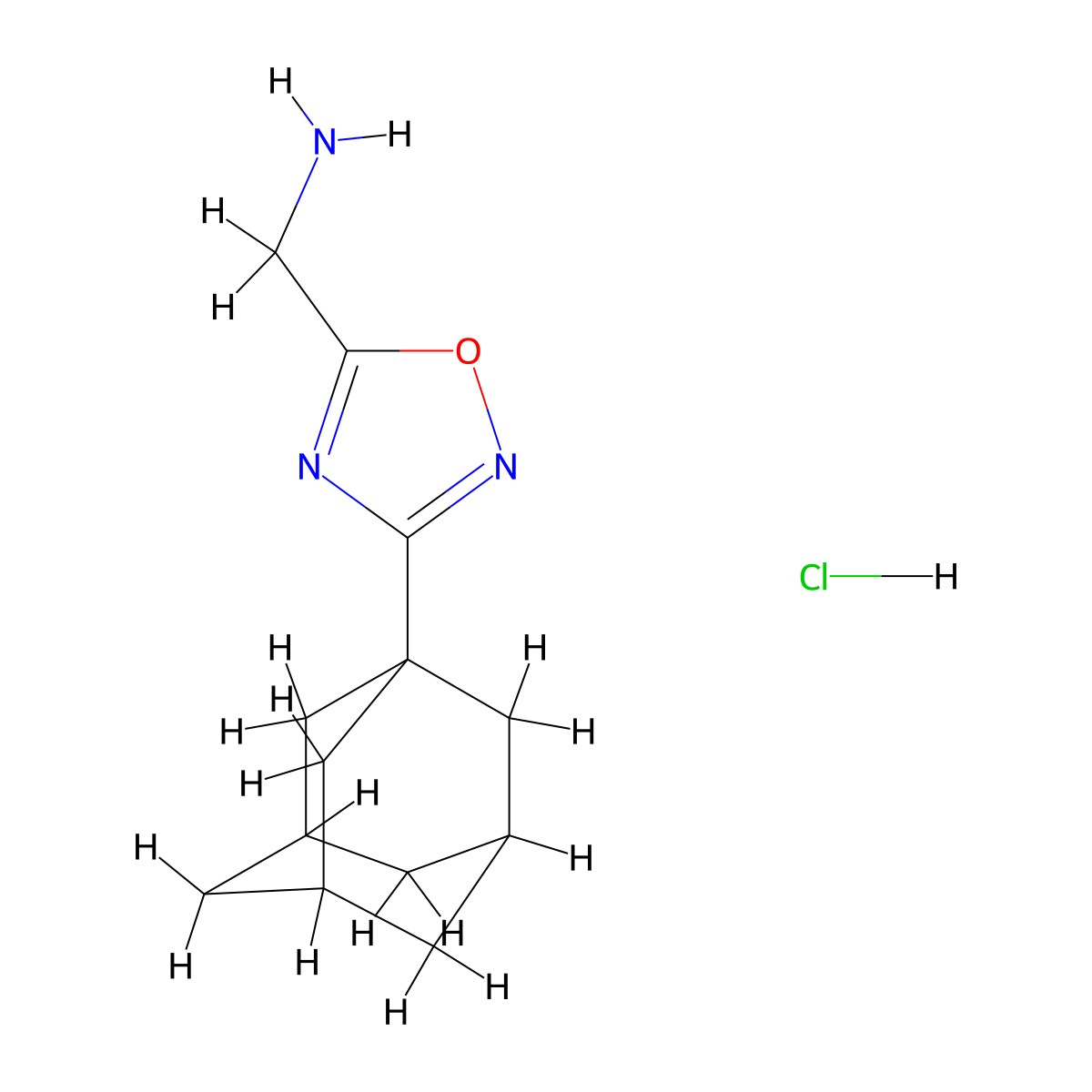 [3-(1-Adamantyl)-1,2,4-oxadiazol-5-yl]methanamine;hydrochloride molecular structure, CAS 1858255-40-9