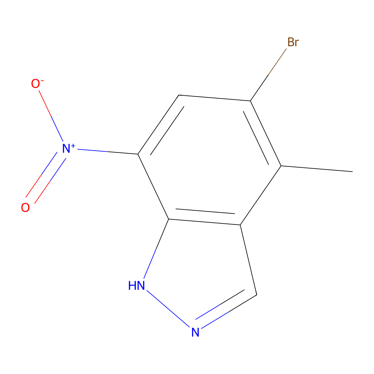 5-bromo-4-methyl-7-nitro-1H-indazole molecular structure, CAS 1858255-52-3