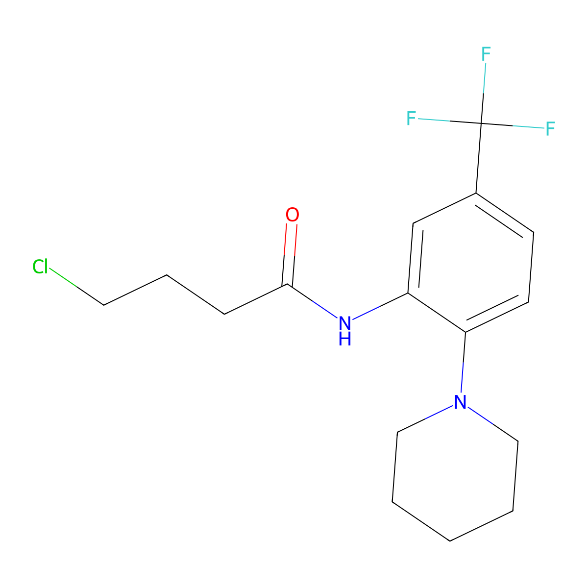 4-Chloro-N-[2-piperidin-1-yl-5-(trifluoromethyl)phenyl]butanamide molecular structure, CAS 1858255-70-5