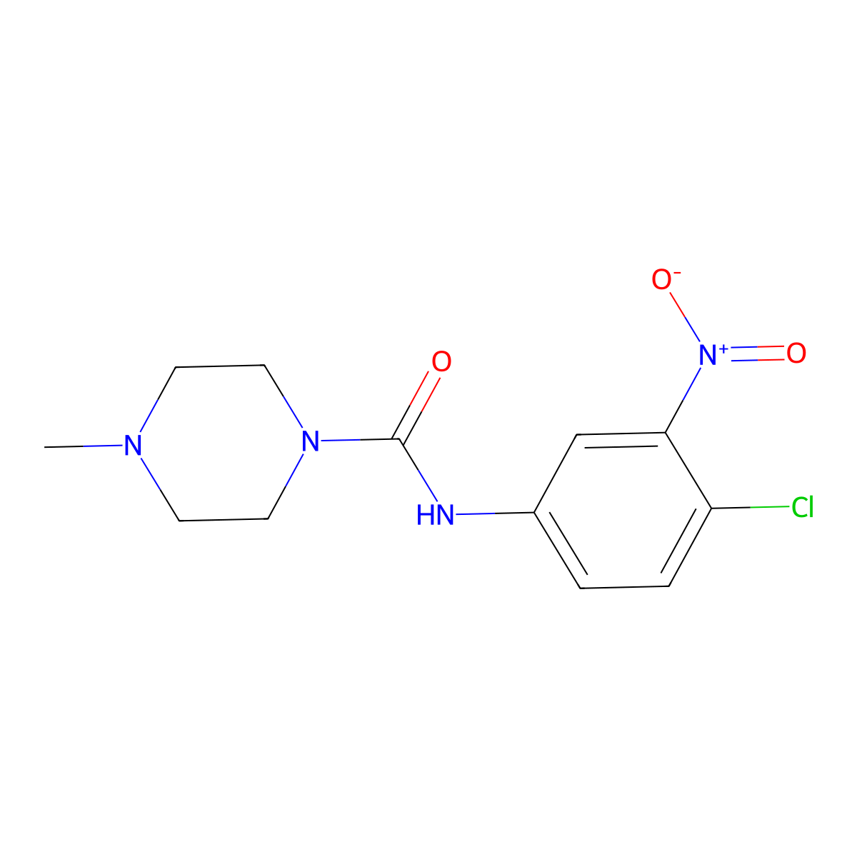 N-(4-chloro-3-nitrophenyl)-4-methylpiperazine-1-carboxamide molecular structure, CAS 1858255-73-8
