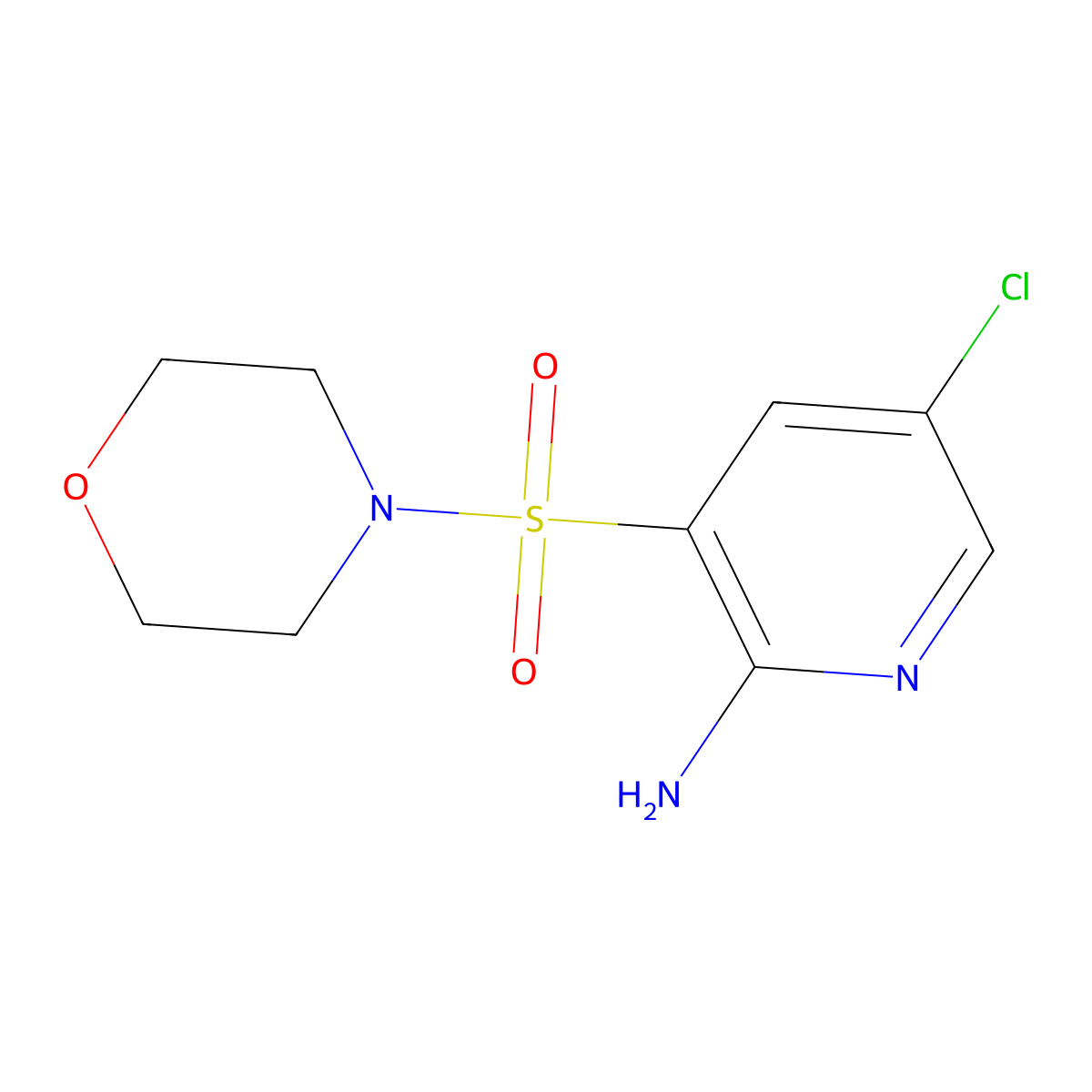 5-Chloro-3-(morpholin-4-ylsulfonyl)pyridin-2-amine molecular structure, CAS 1858255-77-2