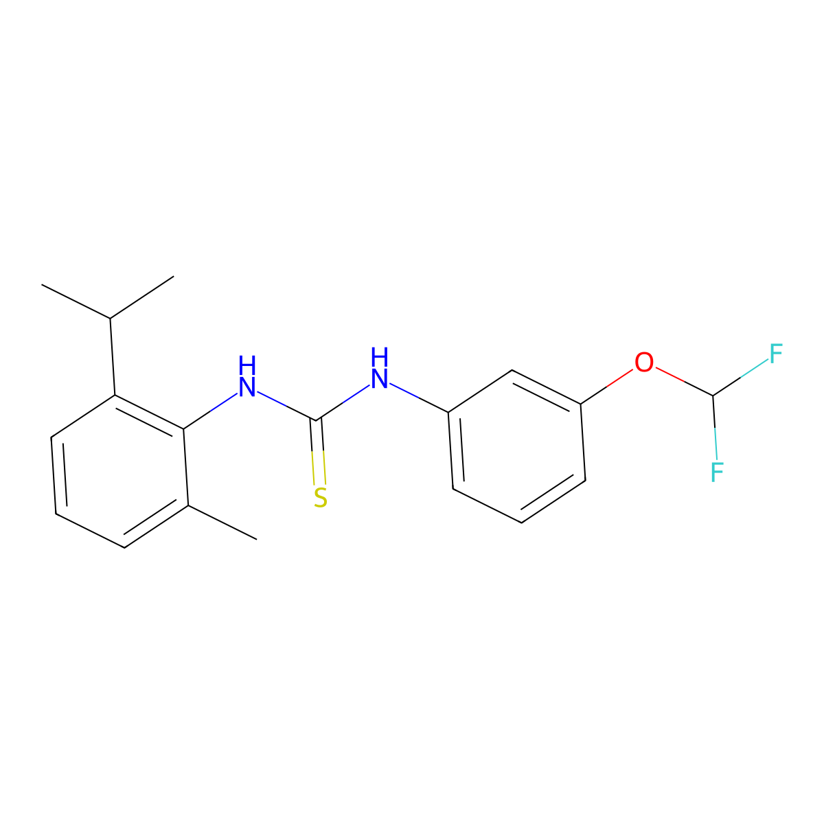 1-[3-(Difluoromethoxy)phenyl]-3-[2-methyl-6-(propan-2-yl)phenyl]thiourea molecular structure, CAS 1858255-85-2