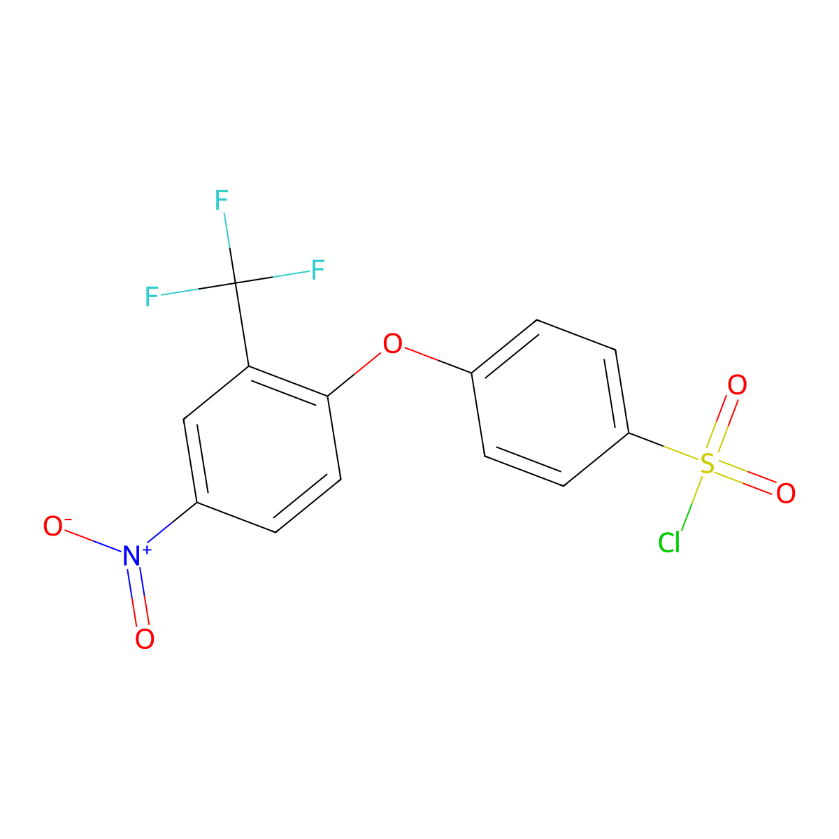 4-[4-Nitro-2-(trifluoromethyl)phenoxy]benzenesulfonyl chloride molecular structure, CAS 1858255-92-1
