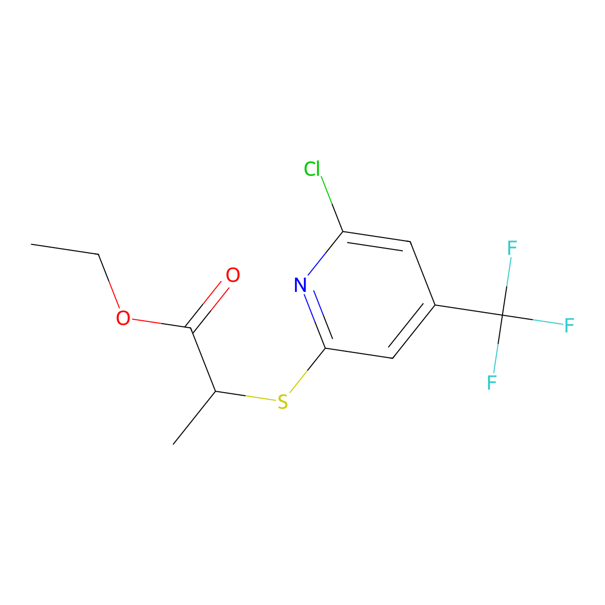2-(6-Chloro-4-trifluoromethyl-pyridin-2-ylsulfanyl)-propionic acid ethyl ester molecular structure, CAS 1858255-94-3