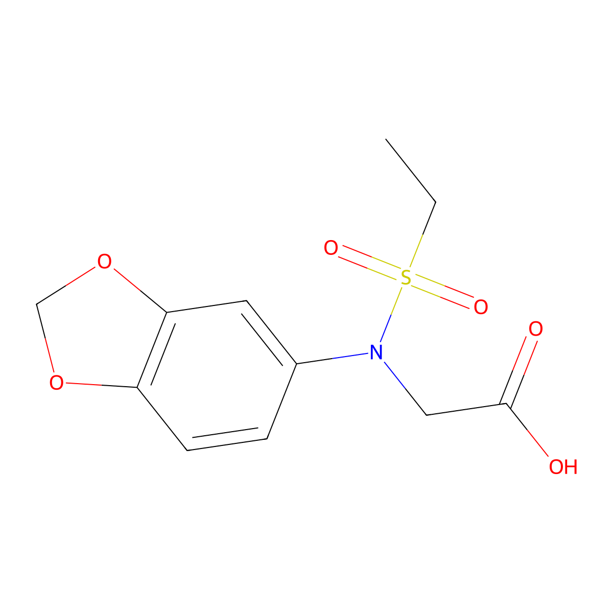 N-1,3-Benzodioxol-5-yl-N-(ethylsulfonyl)glycine molecular structure, CAS 1858256-04-8