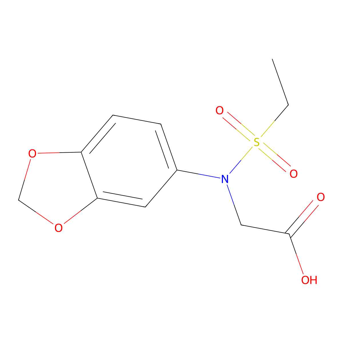 N-1,3-Benzodioxol-5-yl-N-(ethylsulfonyl)glycine molecular structure, CAS 1858256-04-8