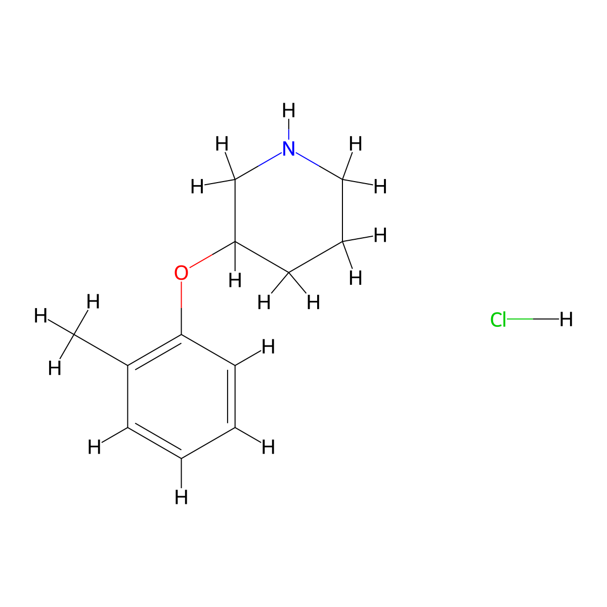 3-(o-Tolyloxy)piperidine hydrochloride molecular structure, CAS 1858256-18-4