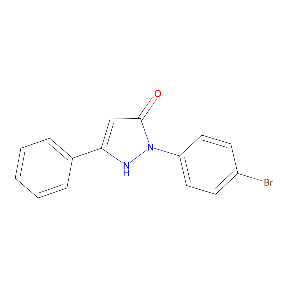 1-(4-bromophenyl)-3-phenyl-1H-pyrazol-5-ol molecular structure, CAS 1858256-42-4