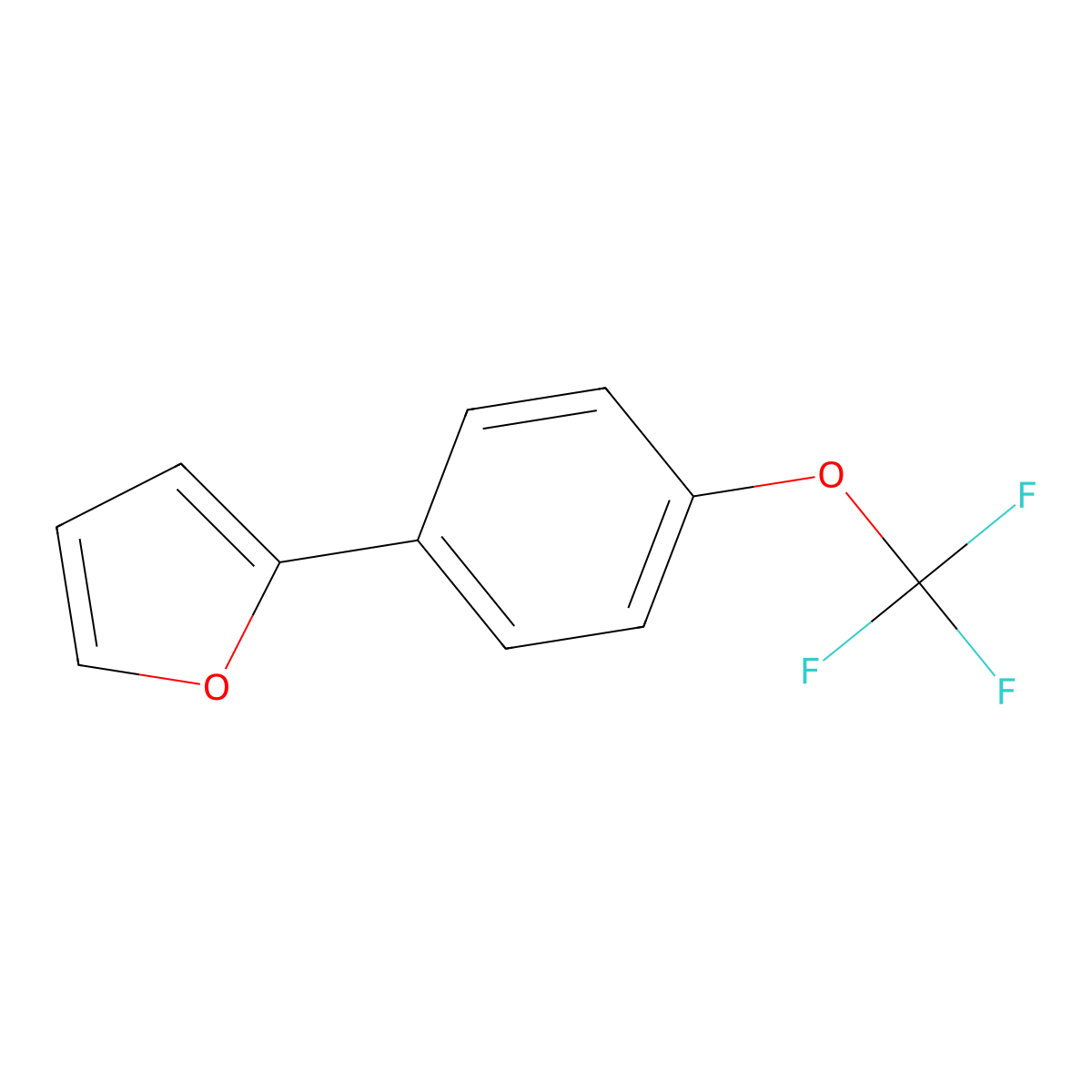 2-[4-(Trifluoromethoxy)phenyl]furan molecular structure, CAS 1858256-45-7
