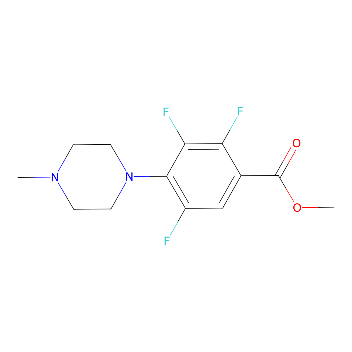 Methyl 2,3,5-trifluoro-4-(4-methylpiperazin-1-yl)benzoate molecular structure, CAS 1858256-51-5