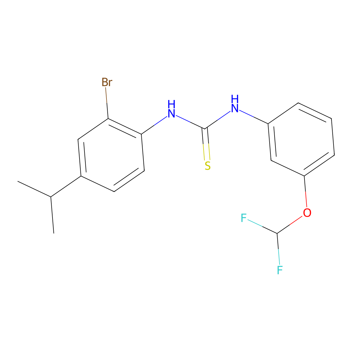 N-(2-Bromo-4-isopropylphenyl)-N'-[3-(difluoromethoxy)phenyl]thiourea molecular structure, CAS 1858256-53-7