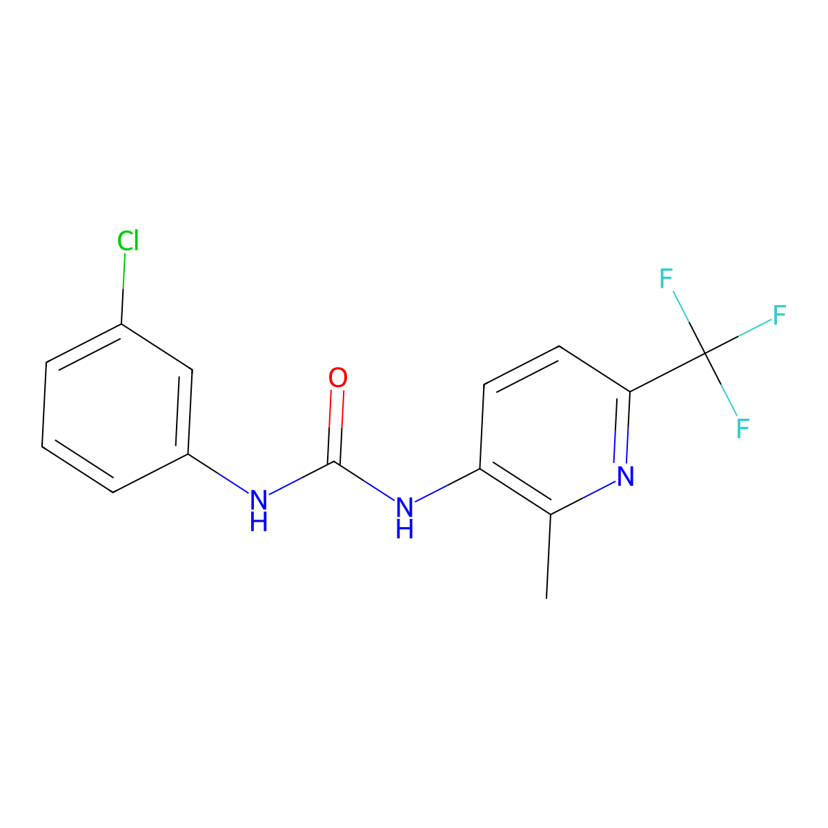 N-(3-Chlorophenyl)-N'-[2-methyl-6-(trifluoromethyl)pyridin-3-yl]urea molecular structure, CAS 1858256-58-2