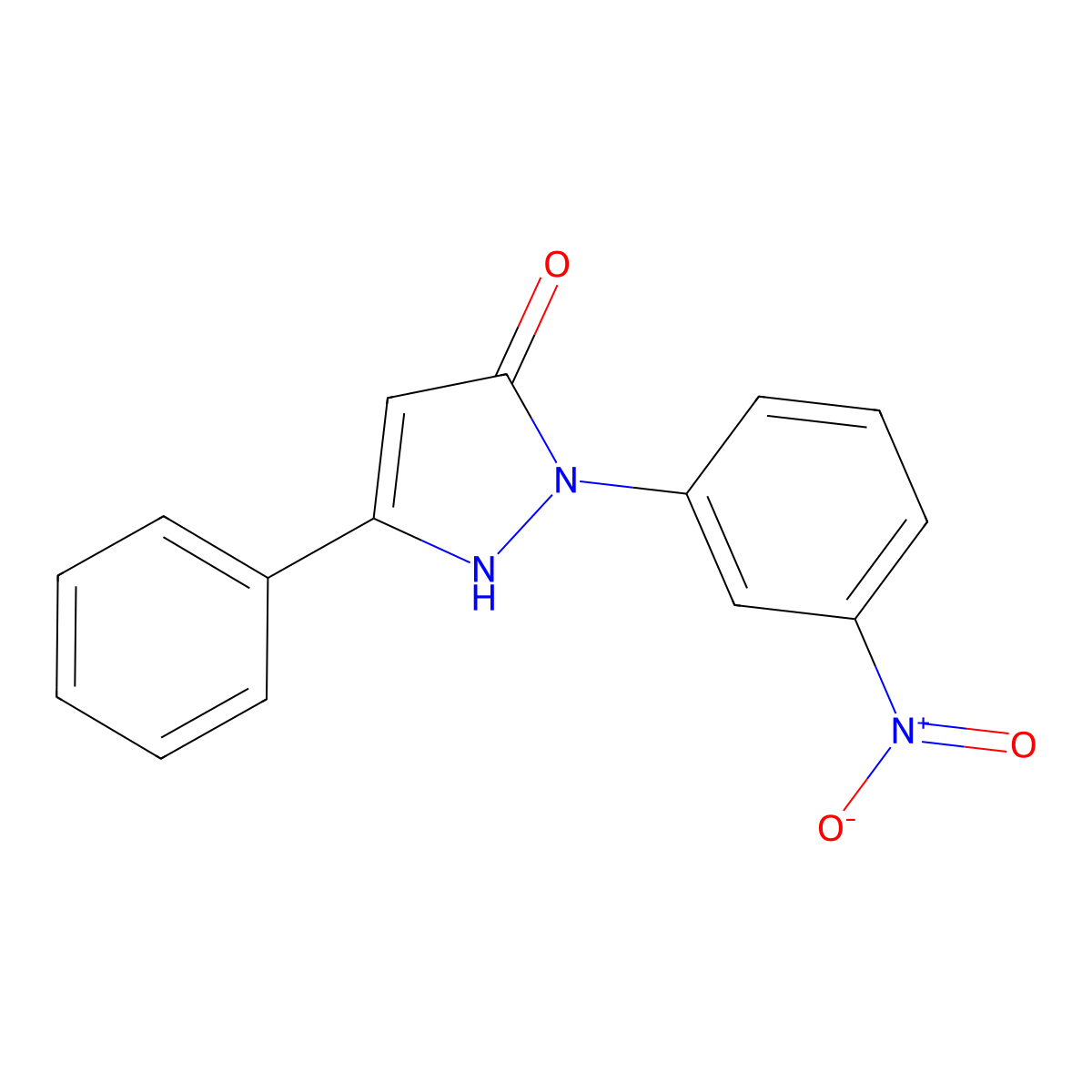 1-(3-nitrophenyl)-3-phenyl-1H-pyrazol-5-ol molecular structure, CAS 1858256-68-4