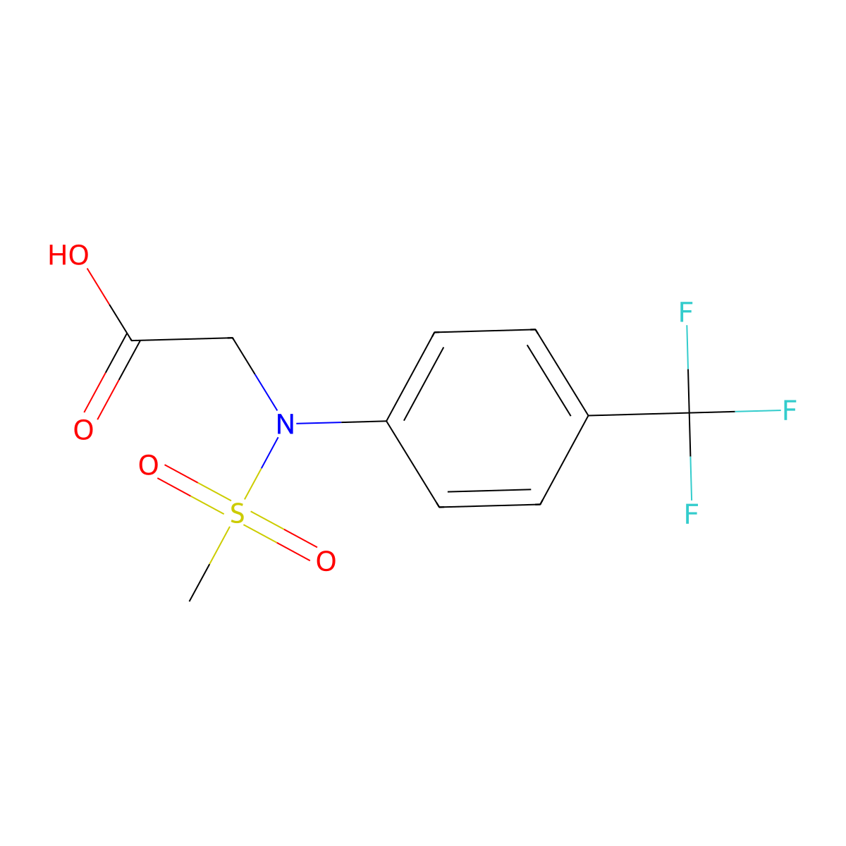 N-(Methylsulfonyl)-N-[4-(trifluoromethyl)phenyl]glycine molecular structure, CAS 1858257-23-4