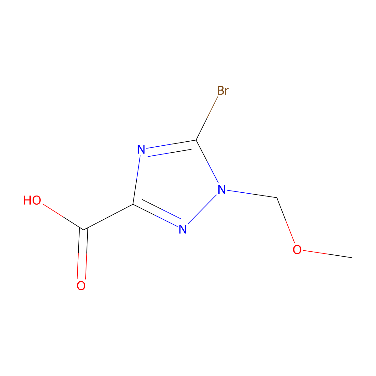5-Bromo-1-(methoxymethyl)-1H-1,2,4-triazole-3-carboxylic acid molecular structure, CAS 1858257-25-6