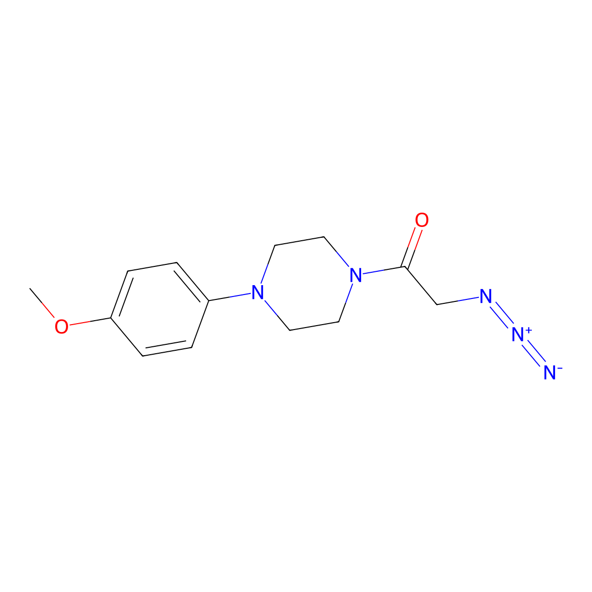 1-(Azidoacetyl)-4-(4-methoxyphenyl)piperazine molecular structure, CAS 1858257-26-7