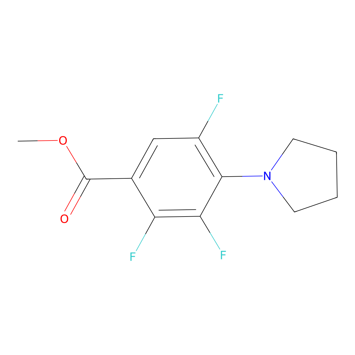 Methyl 2,3,5-trifluoro-4-pyrrolidin-1-ylbenzoate molecular structure, CAS 1858257-29-0