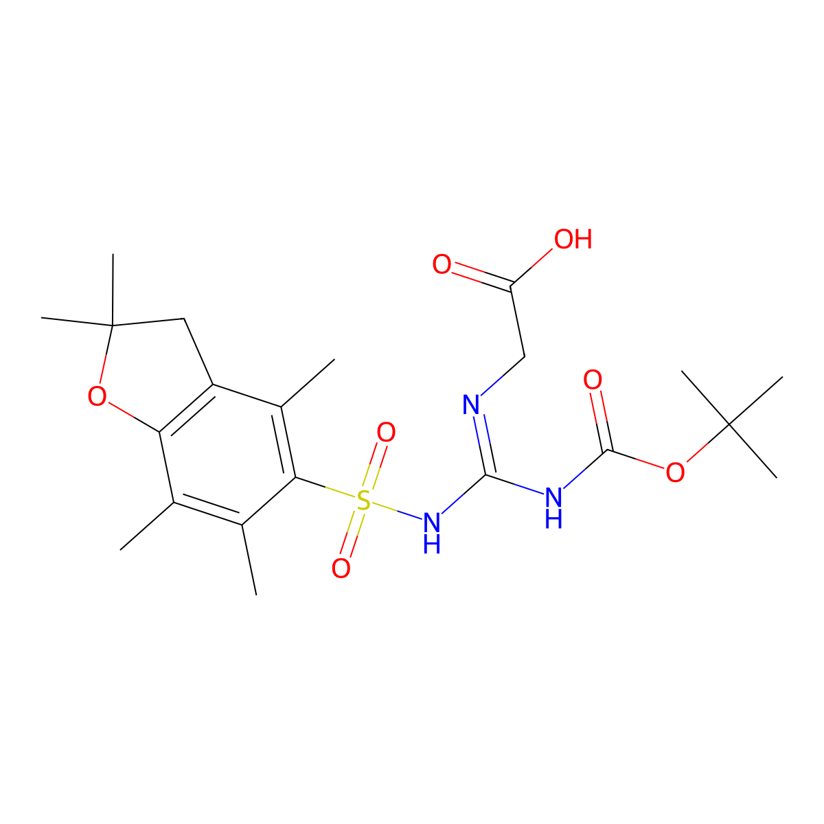 (Boc,Pbf-amidino)-glycin molecular structure, CAS 1858264-38-6