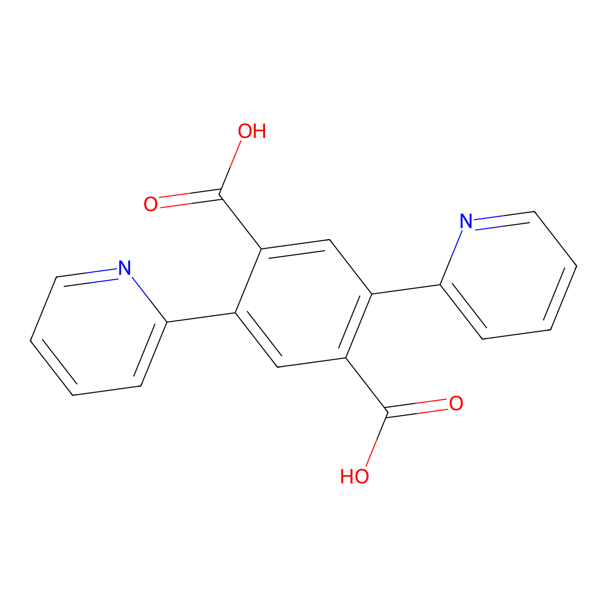 2,5-Di(2-pyridyl)terephthalic Acid molecular structure, CAS 1858269-69-8