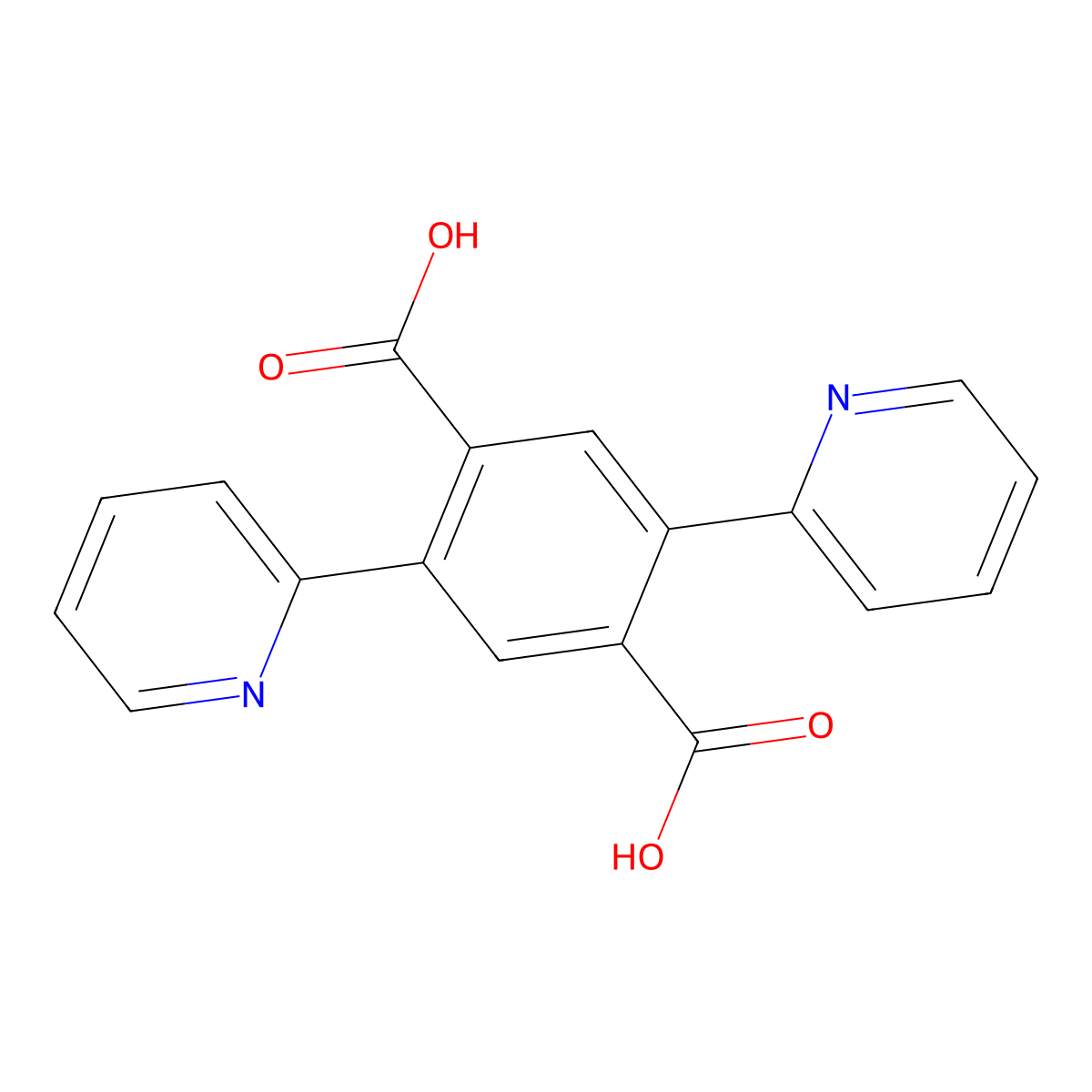 2,5-Di(2-pyridyl)terephthalic Acid molecular structure, CAS 1858269-69-8