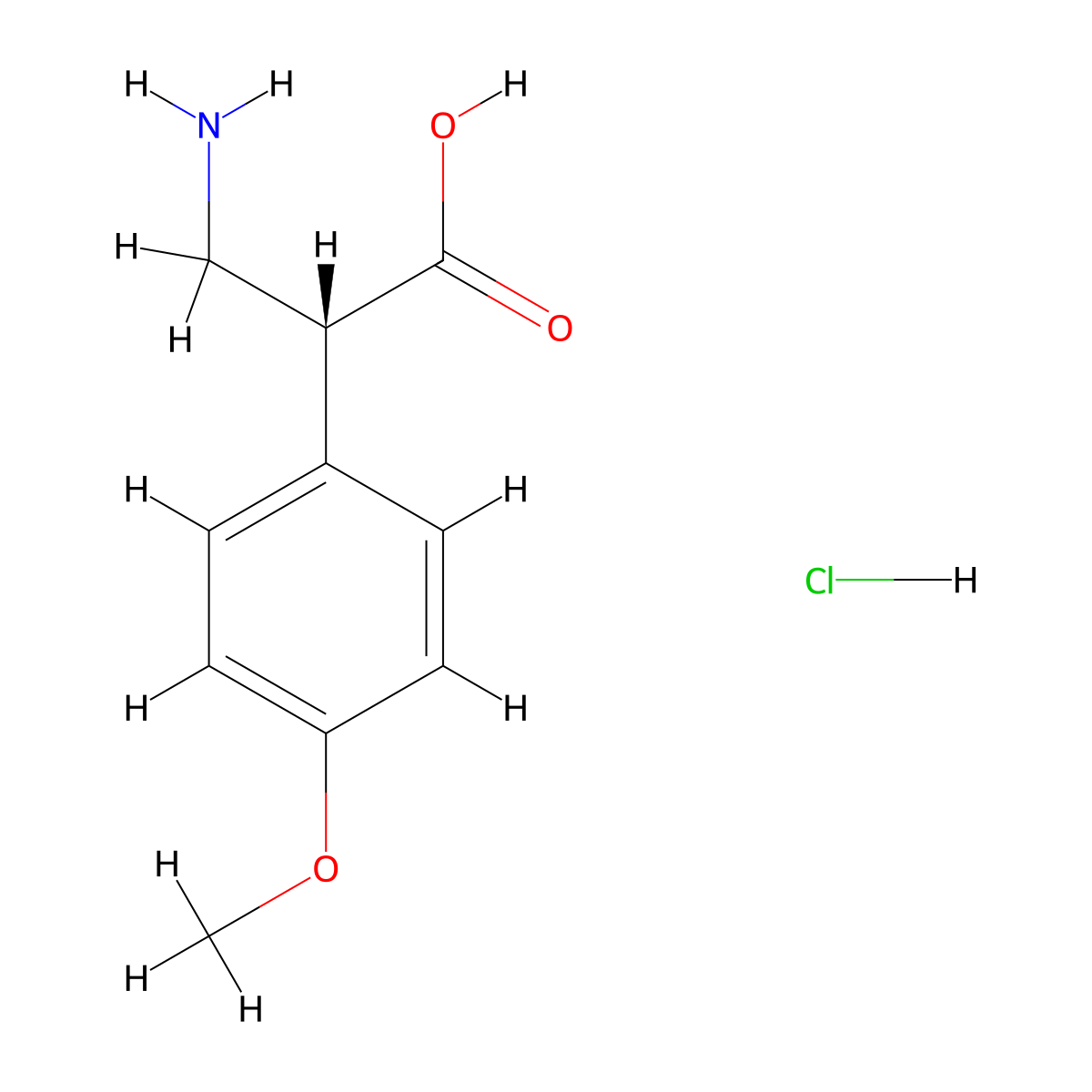 (R)-3-Amino-2-(4-methoxy-phenyl)-propionic acid hydrochloride molecular structure, CAS 1858273-18-3