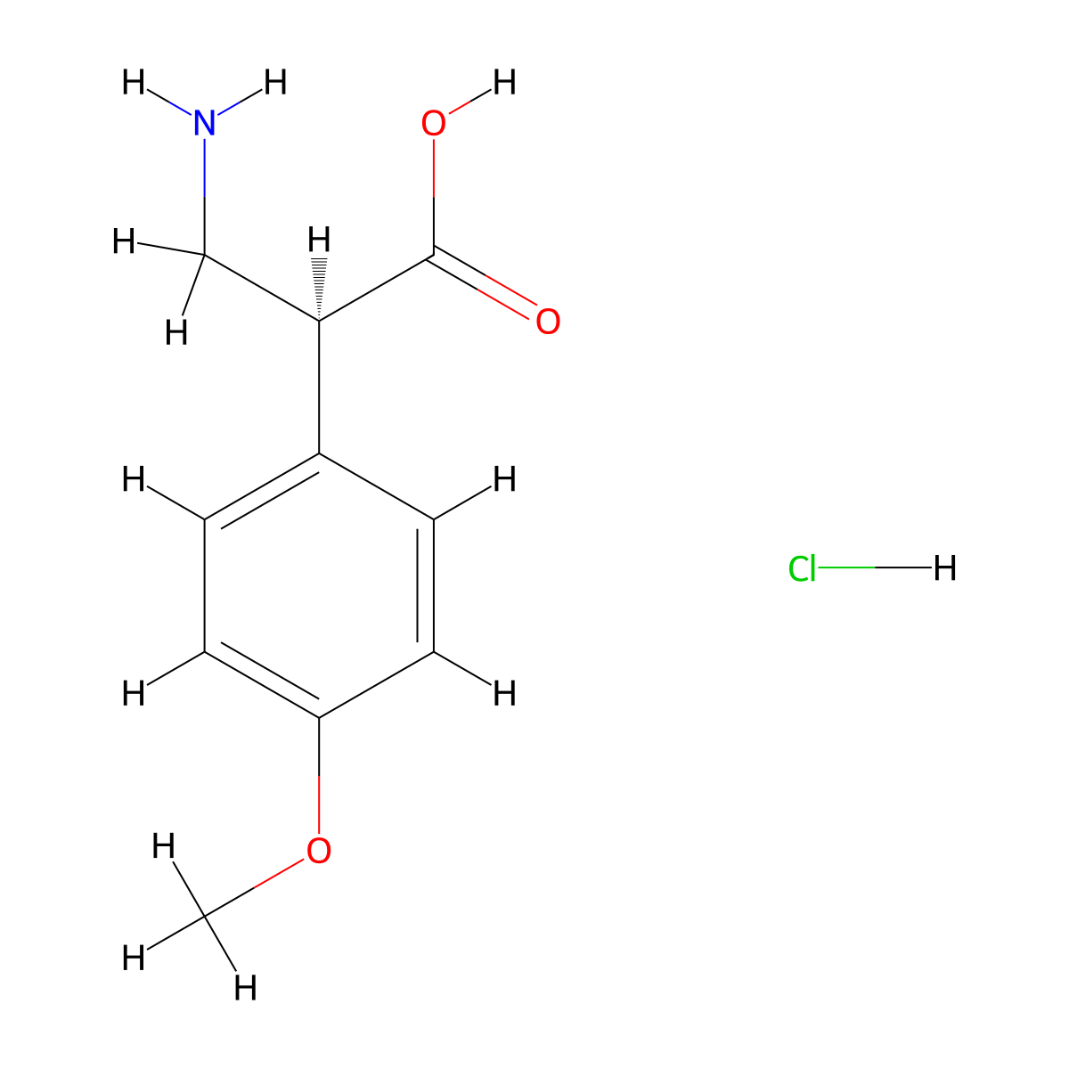 (S)-3-Amino-2-(4-methoxy-phenyl)-propionic acid hydrochloride molecular structure, CAS 1858273-29-6