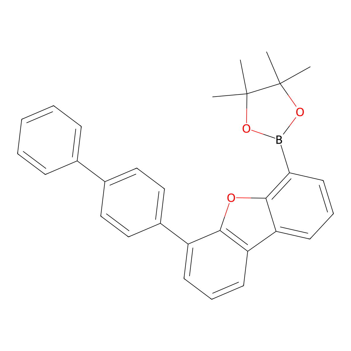 4-[1,1'-Biphenyl]-4-yl-6-(4,4,5,5-tetramethyl-1,3,2-dioxaborolan-2-yl)dibenzofuran molecular structure, CAS 1858289-76-5