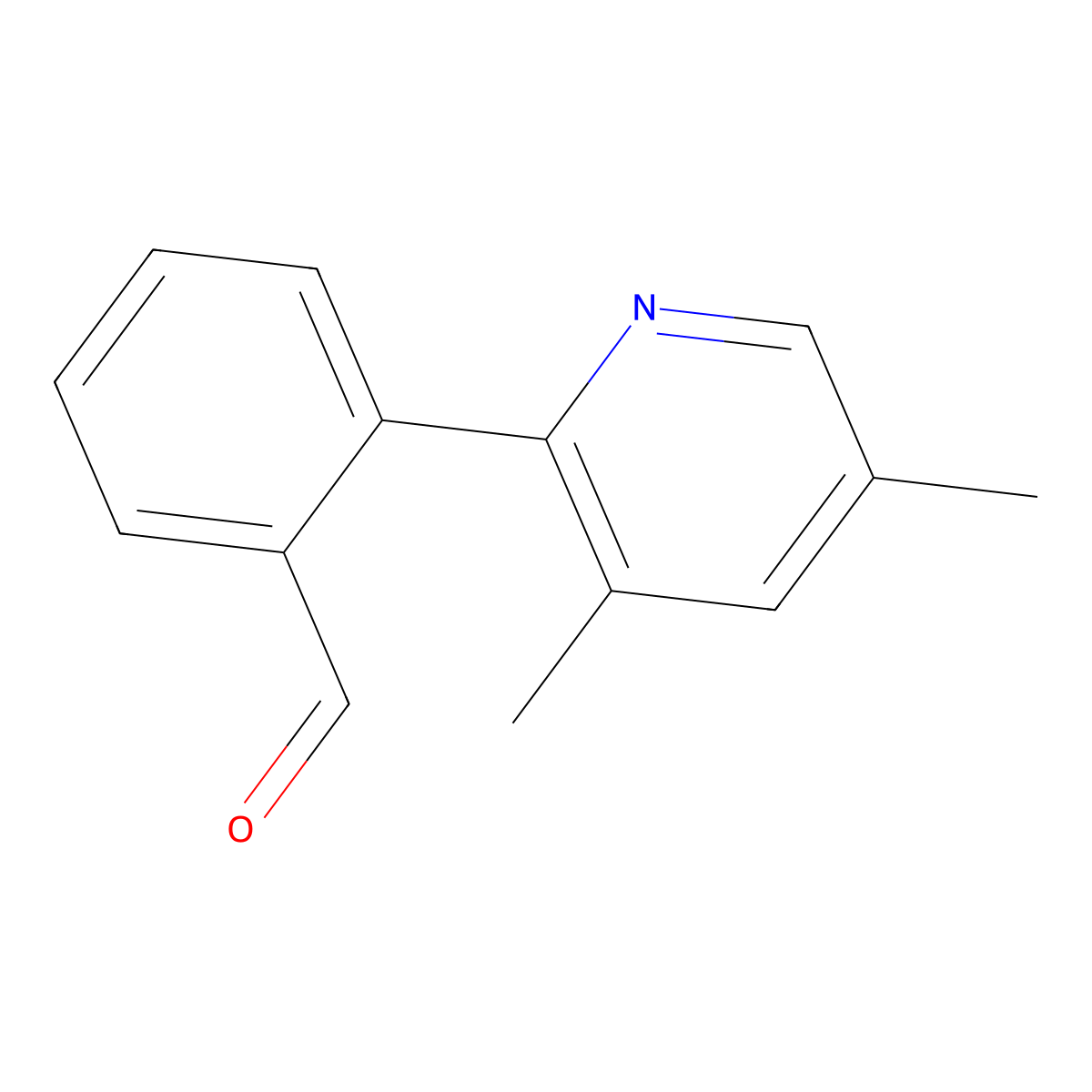 2-(3,5-Dimethyl-2-pyridinyl)benzaldehyde molecular structure, CAS 1858293-24-9