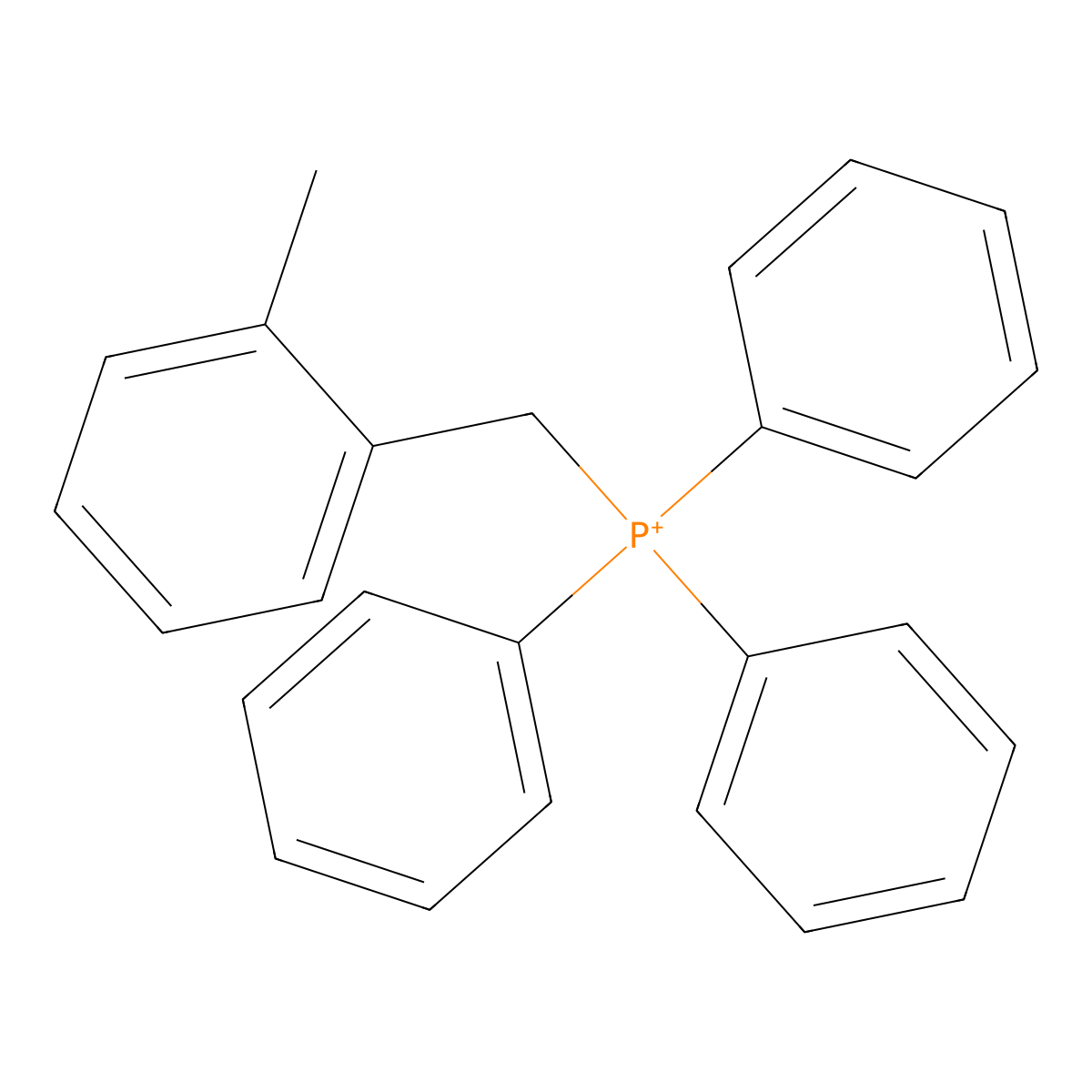 [(2-Methylphenyl)methyl]triphenylphosphonium molecular structure, CAS 18583-36-3
