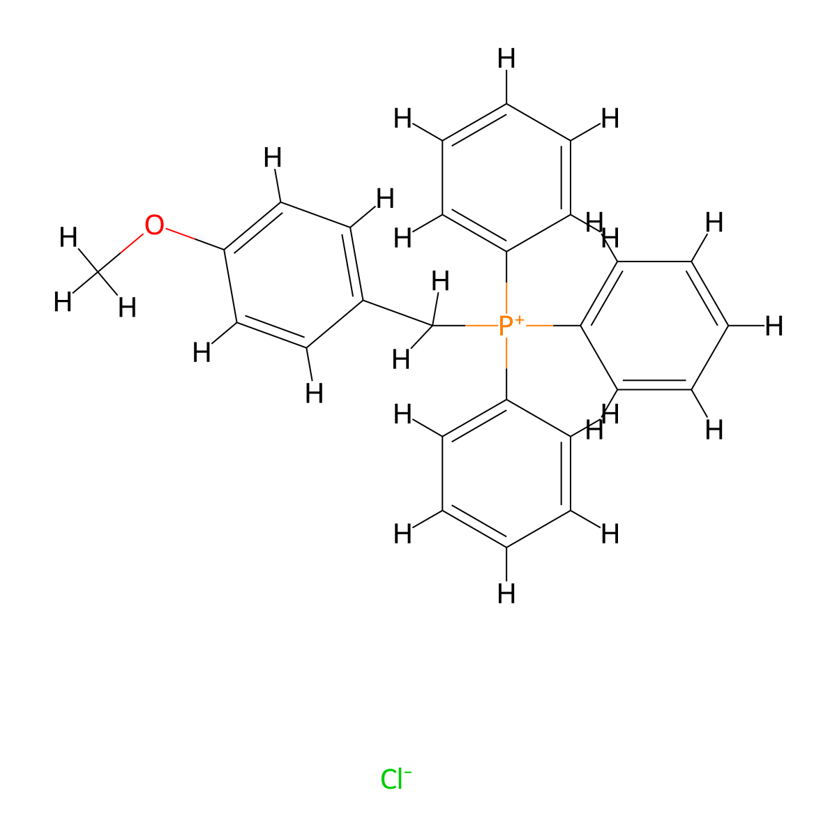 (4-Methoxybenzyl)triphenylphosphonium chloride molecular structure, CAS 18583-41-0