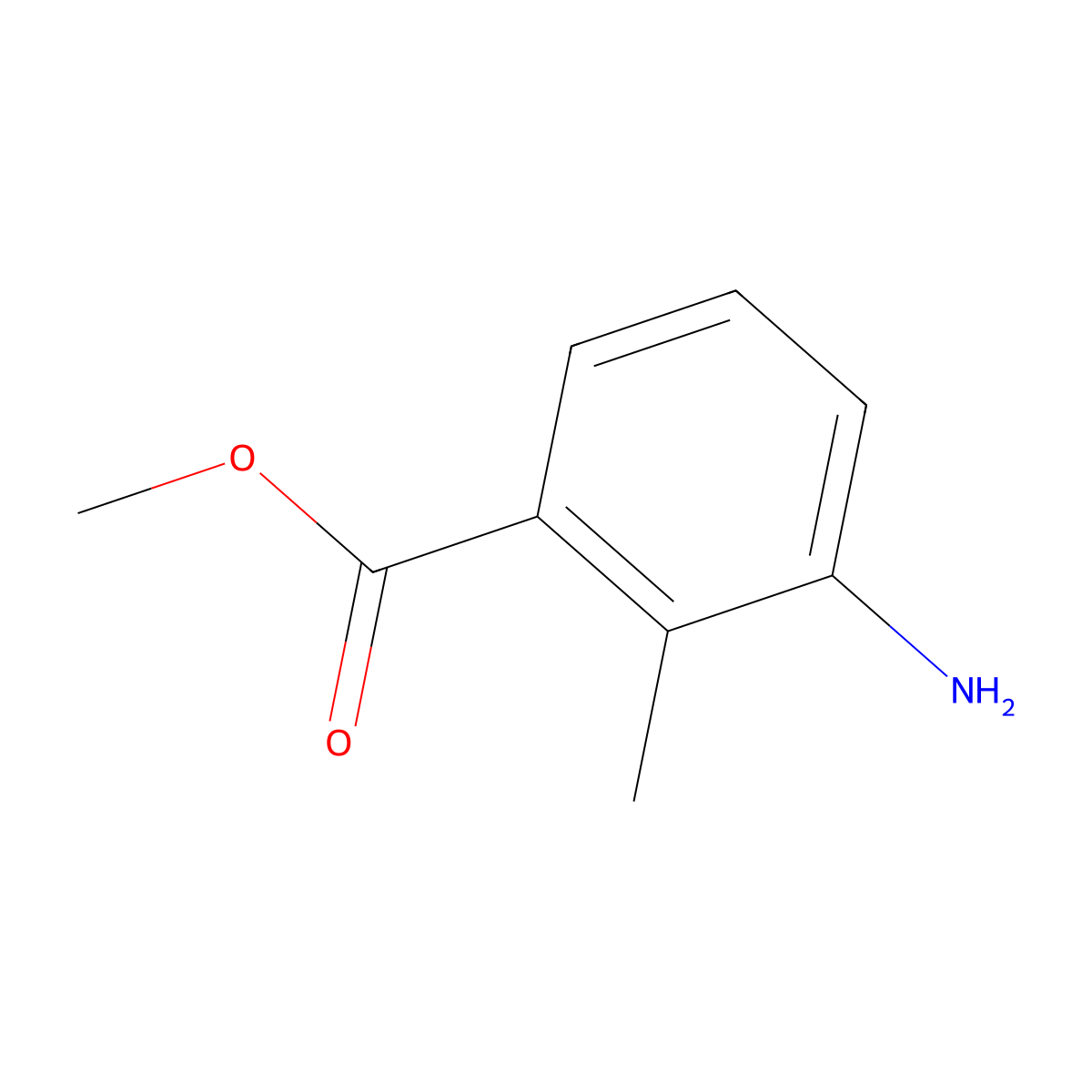 3-Amino-2-methylbenzoic acid methyl ester molecular structure, CAS 18583-89-6