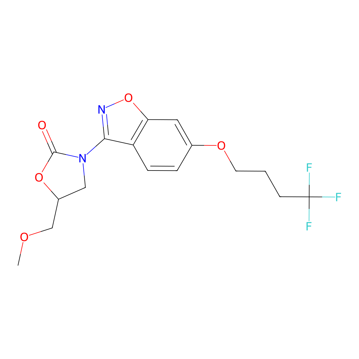 (5S)-5-(Methoxymethyl)-3-[6-(4,4,4-trifluorobutoxy)-1,2-benzoxazol-3-YL]-1,3-oxazolidin-2-one molecular structure, CAS 185835-97-6