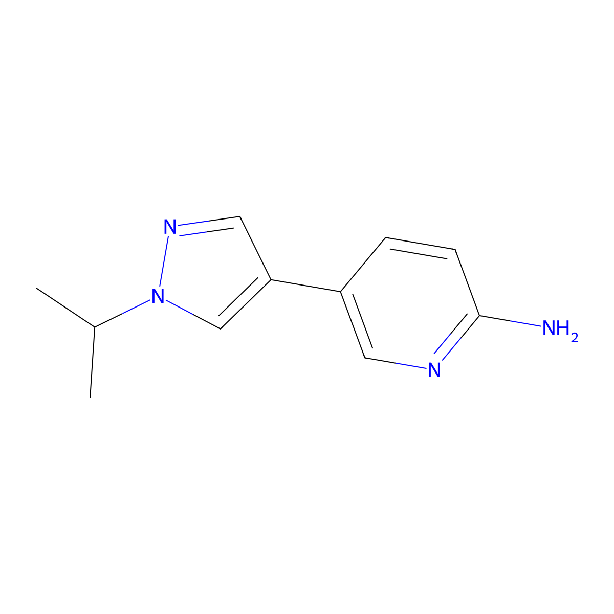 5-(1-Isopropyl-1H-pyrazol-4-YL)pyridin-2-amine molecular structure, CAS 1858355-58-4