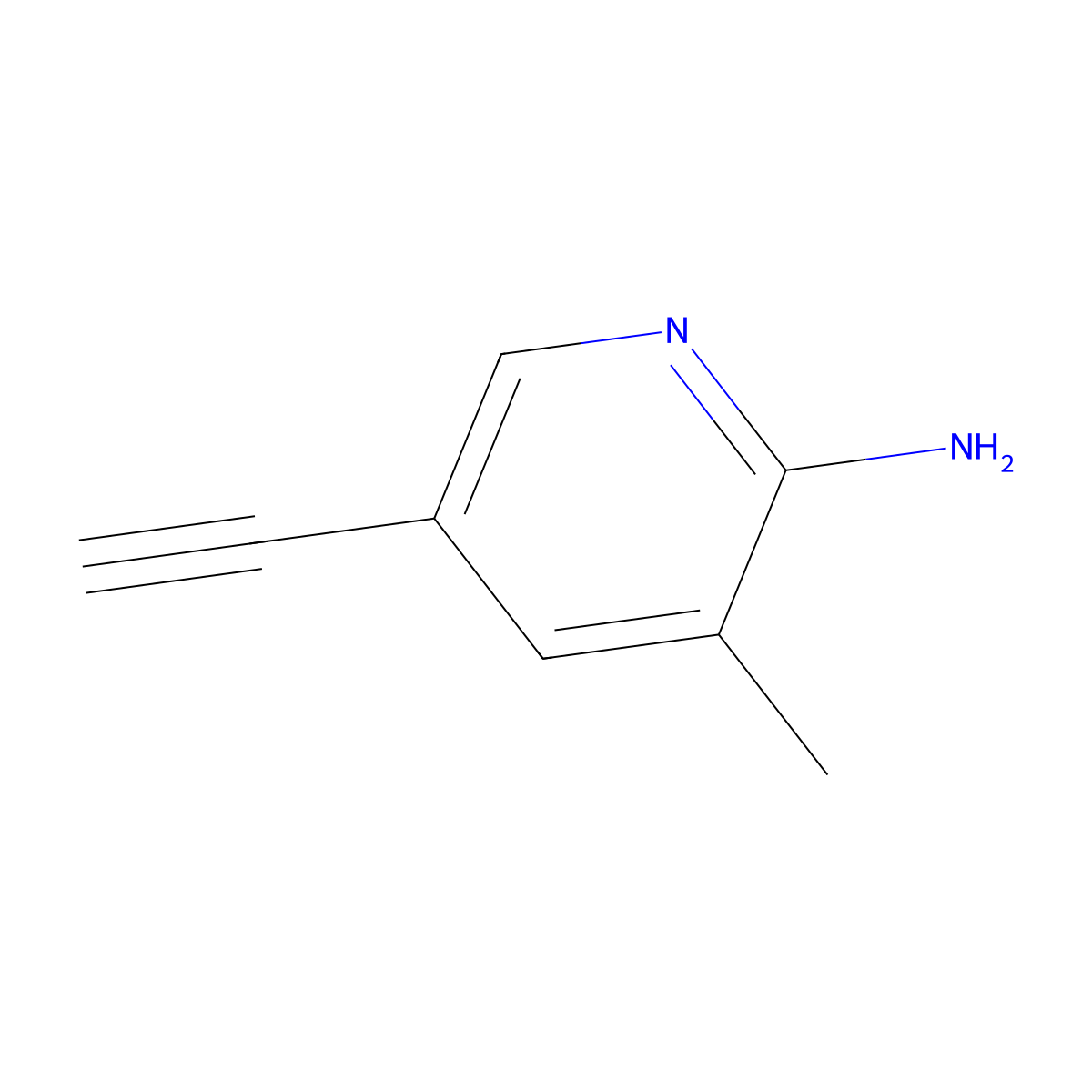 5-Ethynyl-3-methylpyridin-2-amine molecular structure, CAS 1858359-17-7