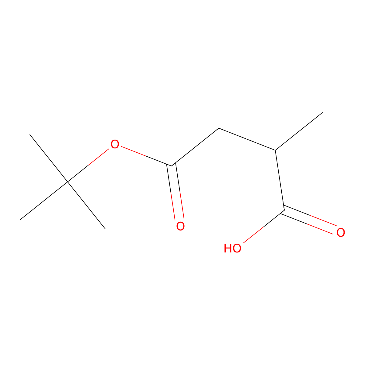 (2R)-4-tert-Butoxy-2-methyl-4-oxobutanoic acid molecular structure, CAS 185836-75-3