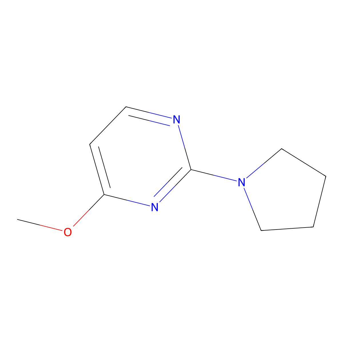 4-Methoxy-2-(pyrrolidin-1-yl)pyrimidine molecular structure, CAS 1858362-69-2