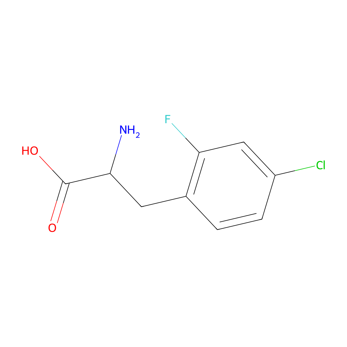 (S)-2-Amino-3-(4-chloro-2-fluorophenyl)propanoic acid molecular structure, CAS 185837-15-4