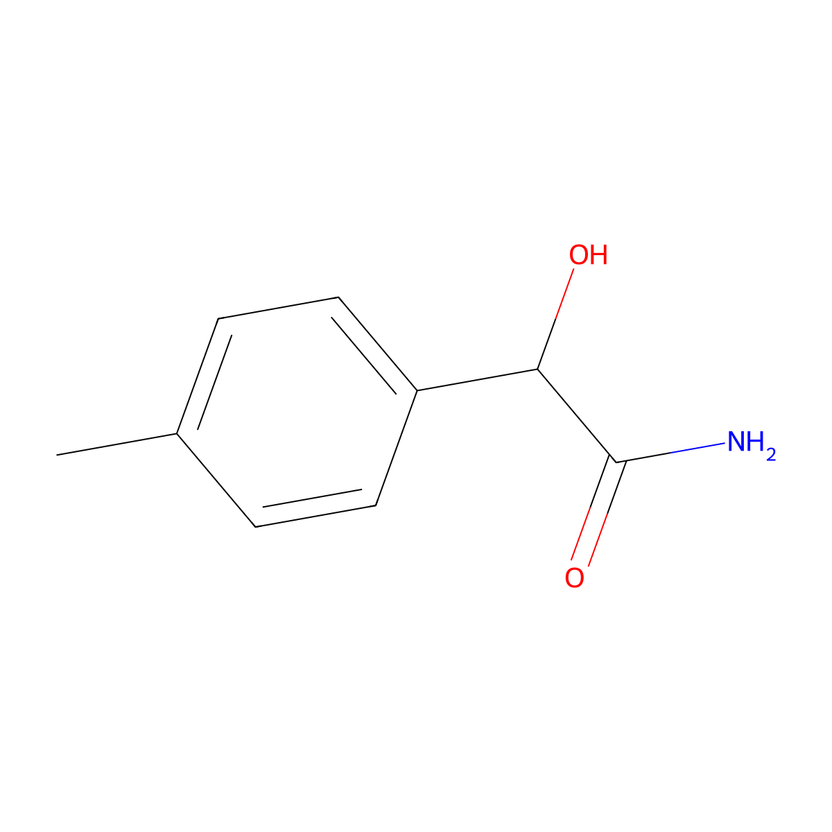 Benzeneacetamide, alpha-hydroxy-4-methyl- molecular structure, CAS 18584-26-4