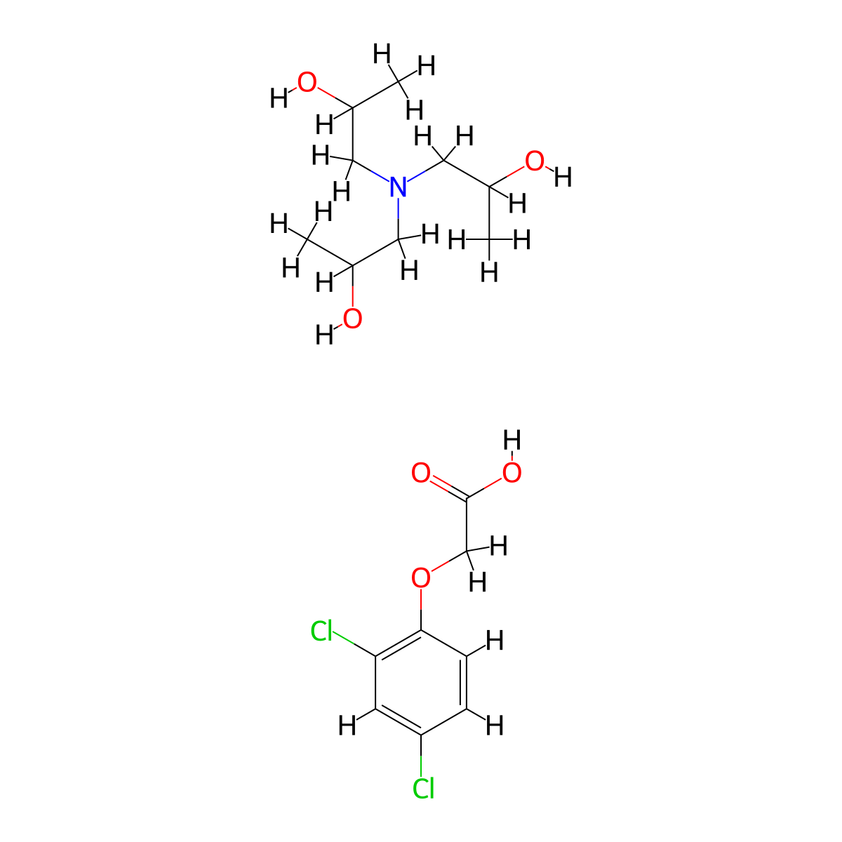 2,4-D-tris(2-hydroxypropyl)ammonium molecular structure, CAS 18584-79-7