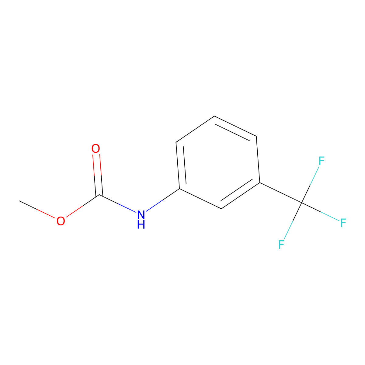 Methyl m-trifluoromethylcarbanilate molecular structure, CAS 18584-93-5