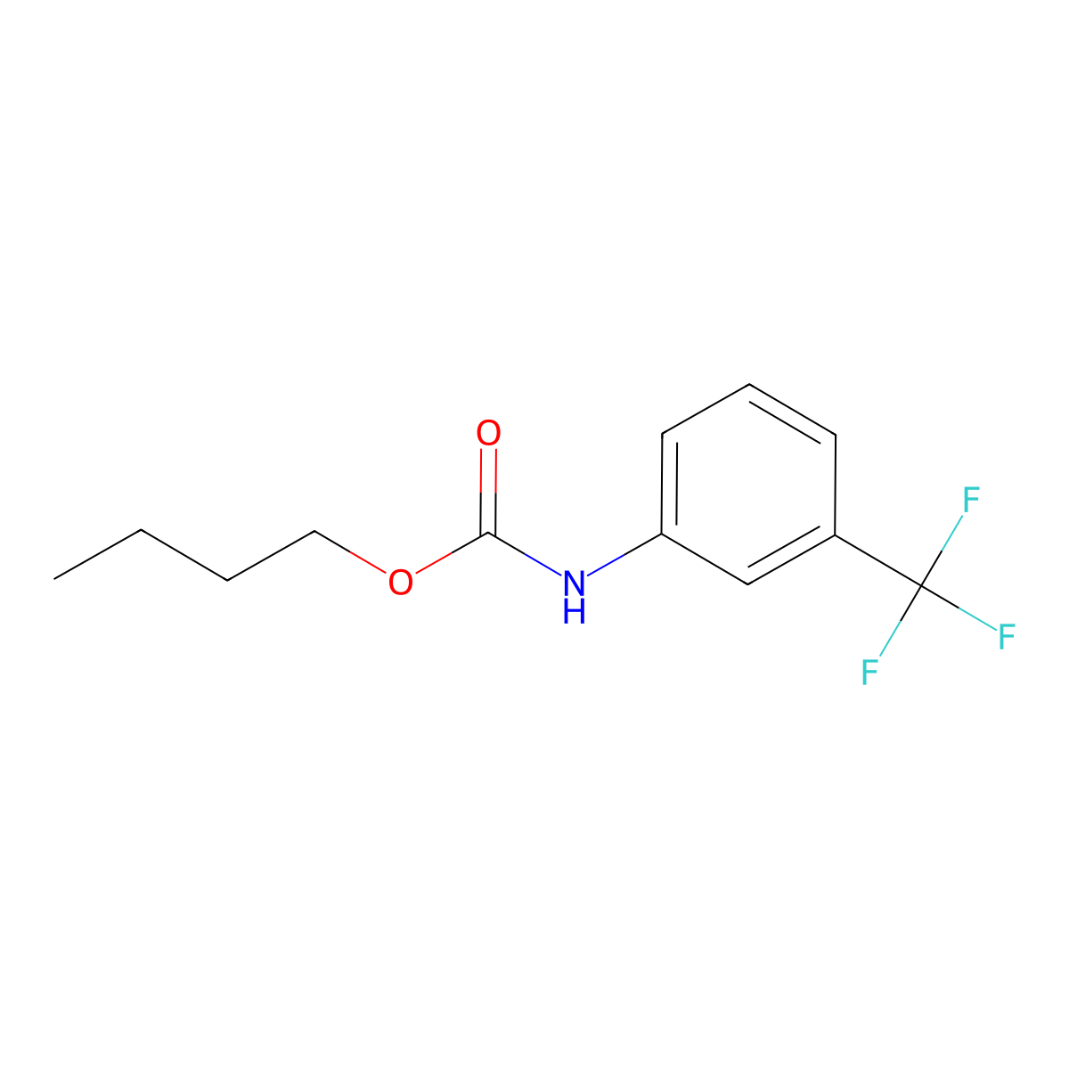 Butyl N-(3-trifluoromethylphenyl)carbamate molecular structure, CAS 18584-97-9