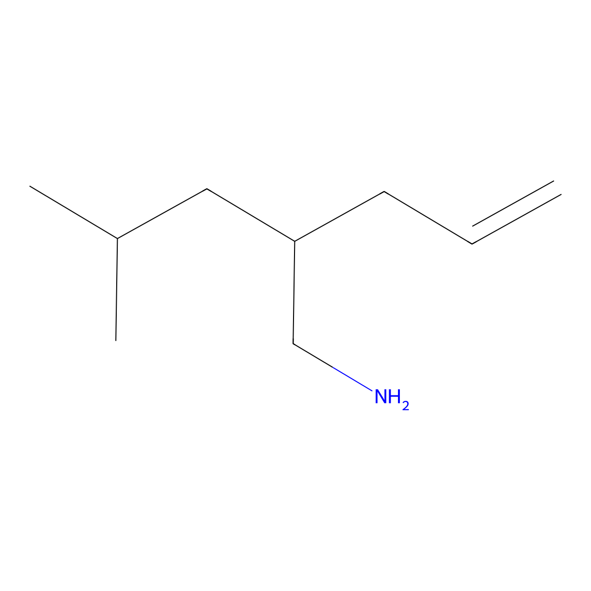 4-(Aminomethyl)-6-methylhept-1-ene molecular structure, CAS 1858429-10-3