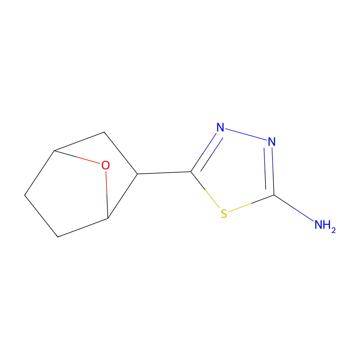5-{7-Oxabicyclo[2.2.1]heptan-2-yl}-1,3,4-thiadiazol-2-amine molecular structure, CAS 1858429-35-2